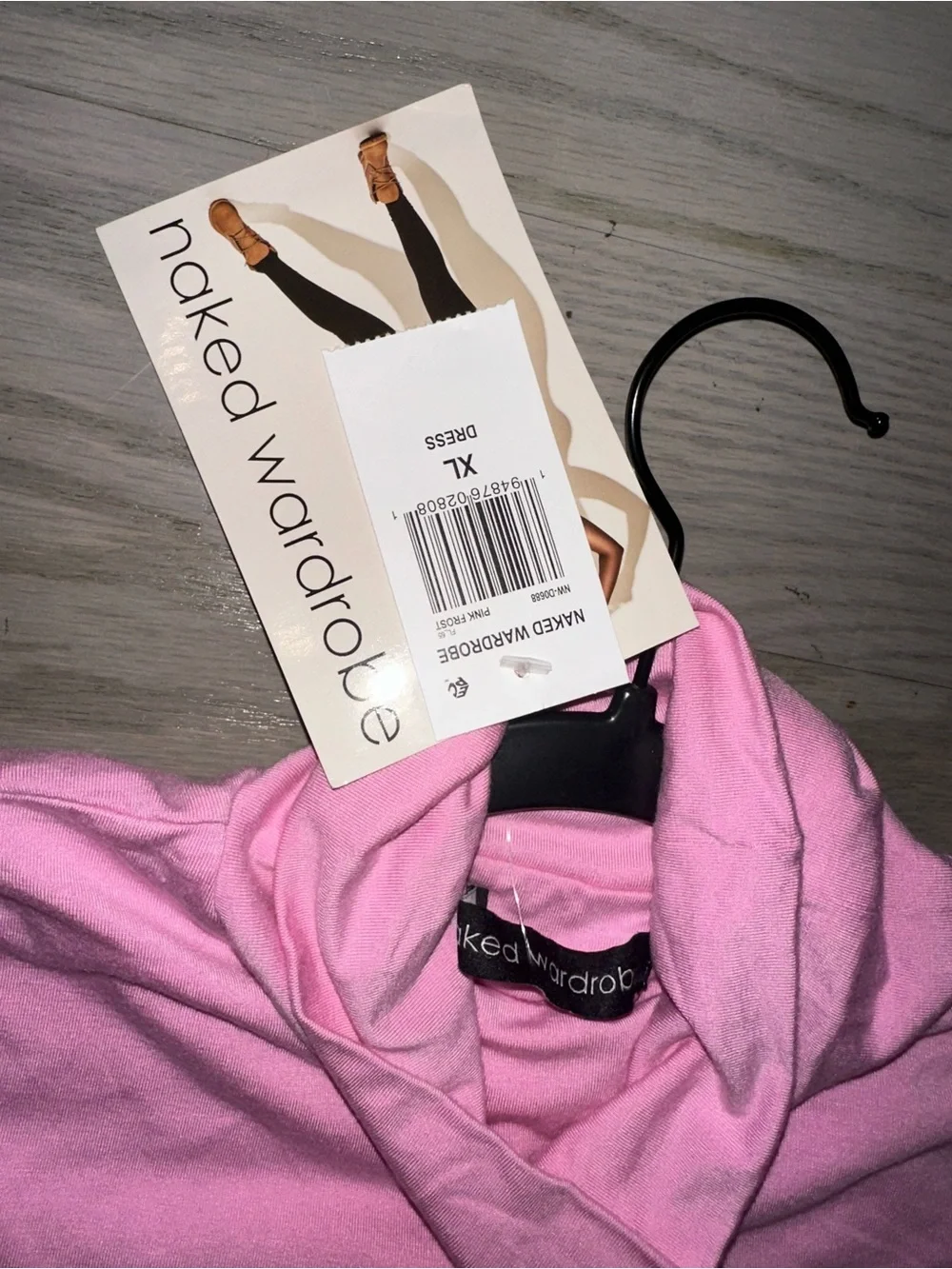 naked wardrobe Pink Turtleneck Long-Sleeve Bodycon Dress - Picture 4 of 4